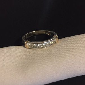 EUC White and Yellow Gold Band with Diamonds